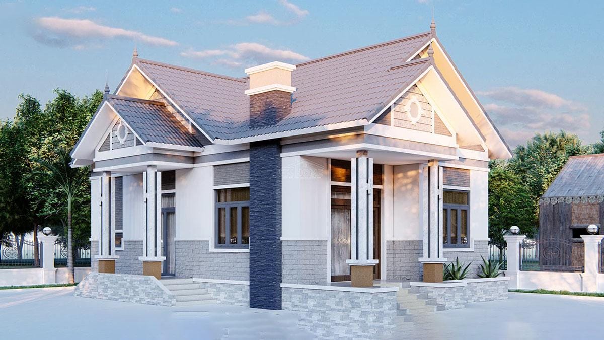 Mẫu nhà cấp 4 đơn giản diện tích 6x20m