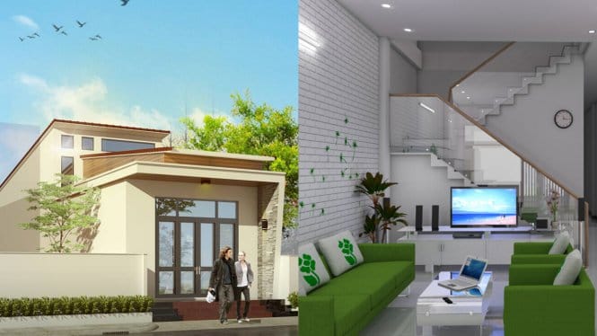 Mẫu nhà phố 1 tầng 3 phòng ngủ đẹp - Thiết kế số 3