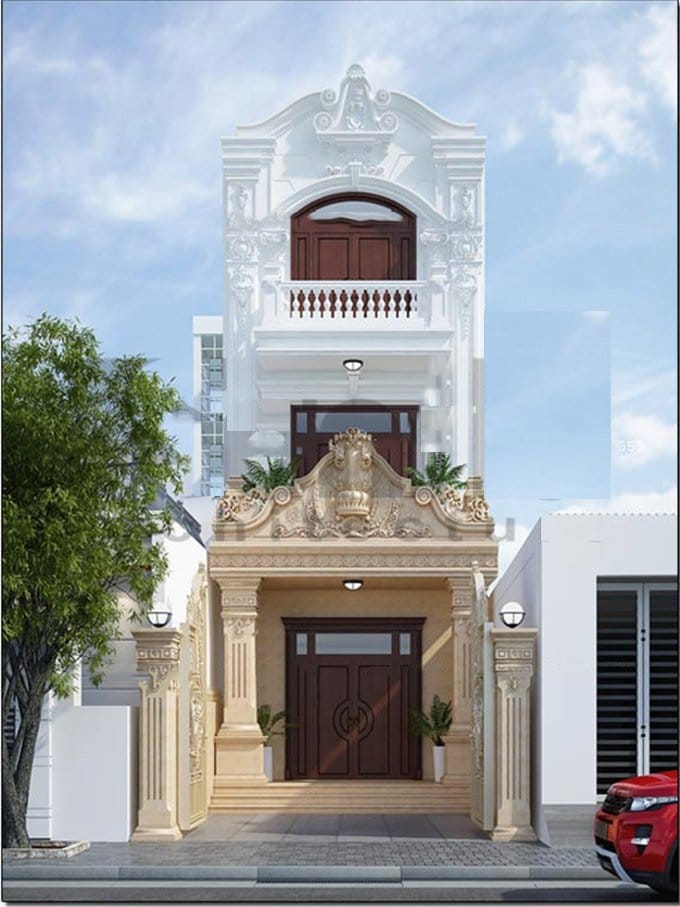 Mẫu nhà phố 3 tầng kiểu pháp đẹp - Thiết kế số 1