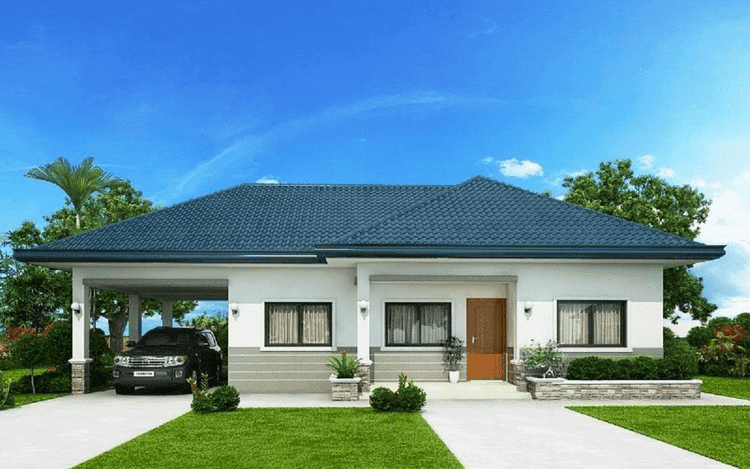 nhà cấp 4 mái Nhật có sân vườn