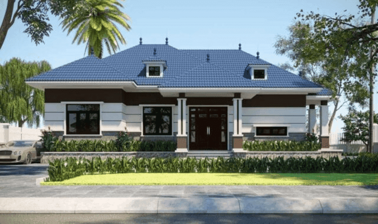 nhà cấp 4 mái Nhật hiện đại