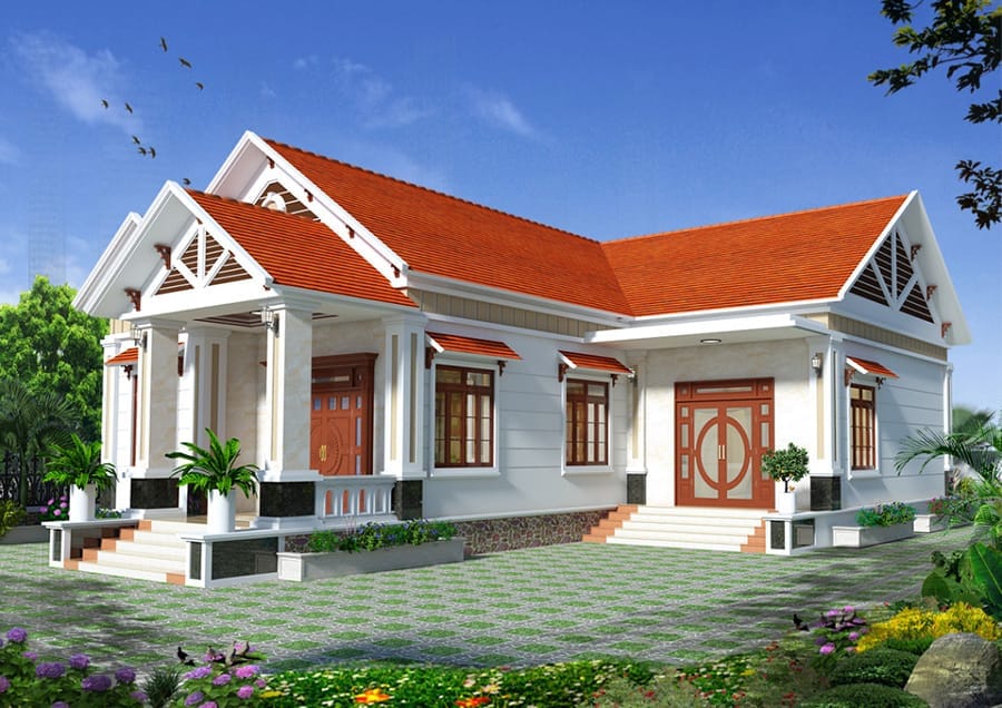 Nhà cấp 4 mái thái 2 mặt tiền