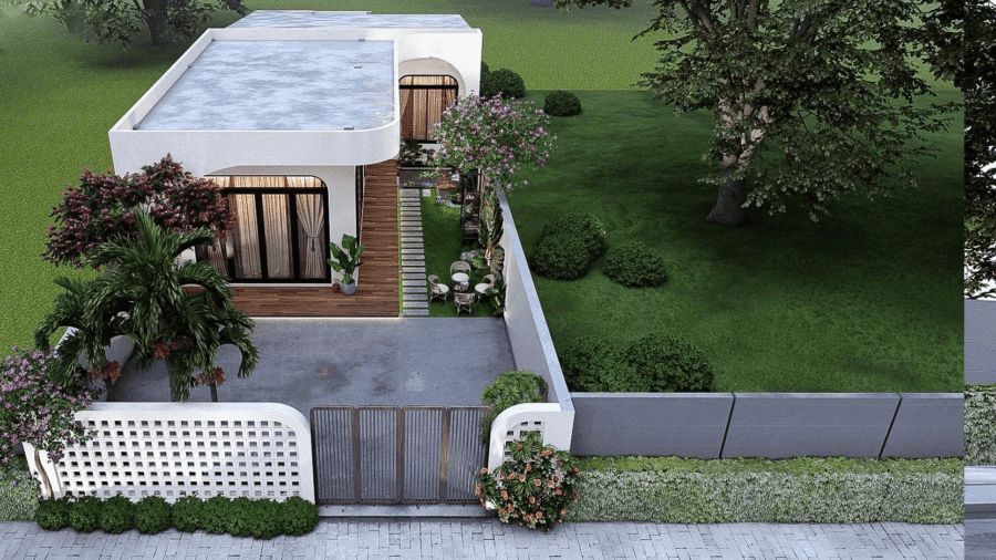 Tận dụng thêm được không gian sân vườn xanh mát