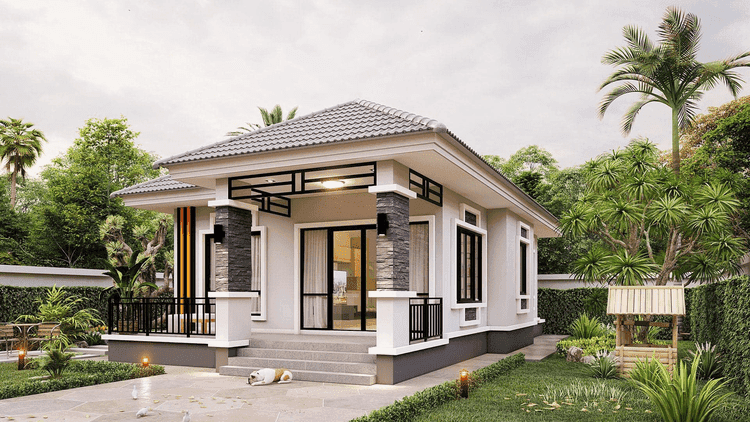 mẫu nhà cấp 4 mái Nhật tiện nghi nhất