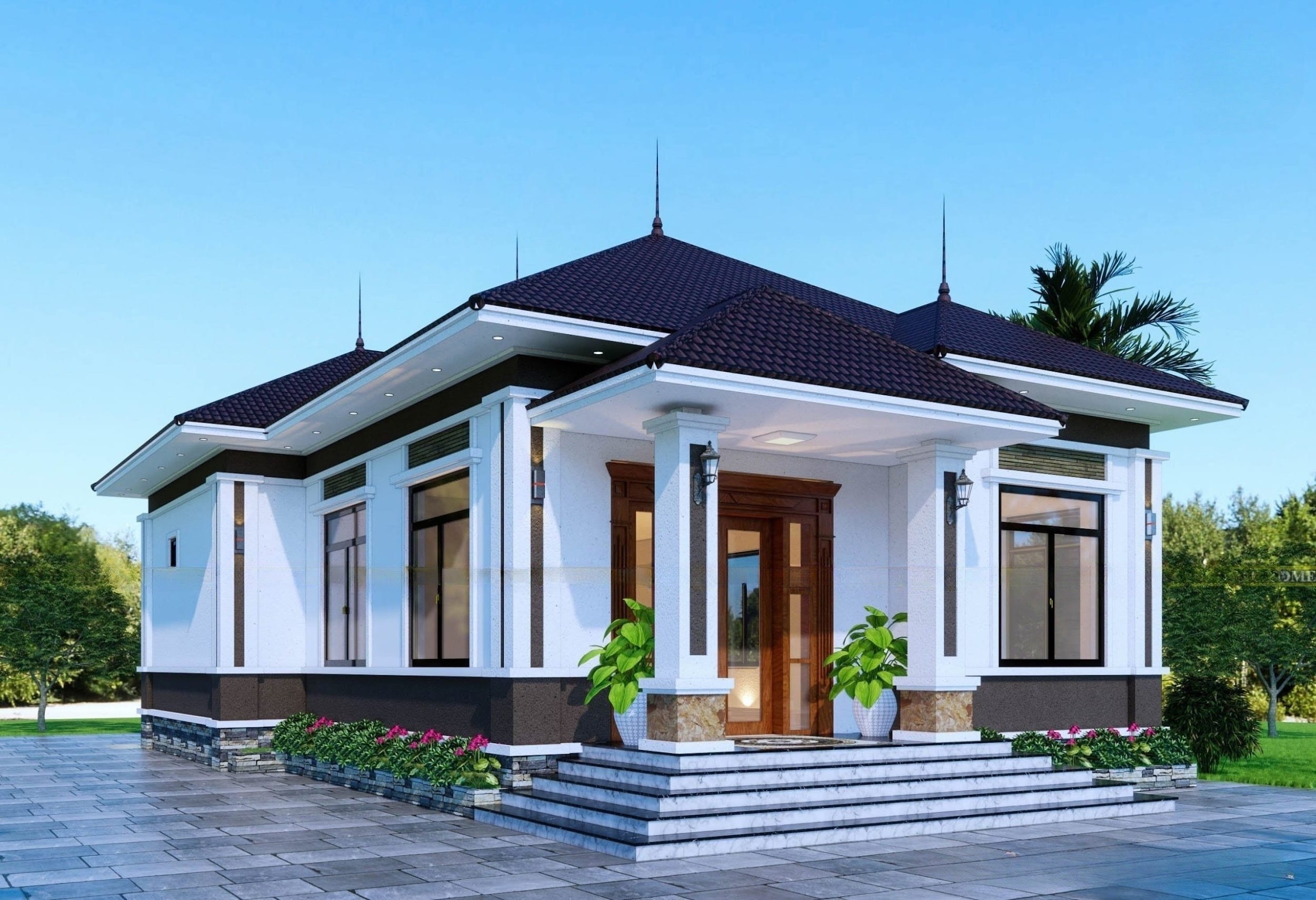 Mẫu nhà mái Nhật cấp 4 hiện đại, đơn giản