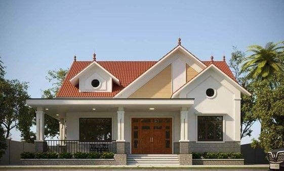 Mẫu nhà mái Thái cấp 4 3 phòng ngủ đẹp hiện đại