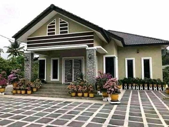 Mẫu nhà mái Thái cấp 4 3 phòng ngủ phong cách hiện đại