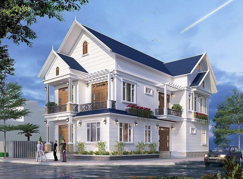 Mẫu nhà mái thái cấp 4 hai mặt tiền