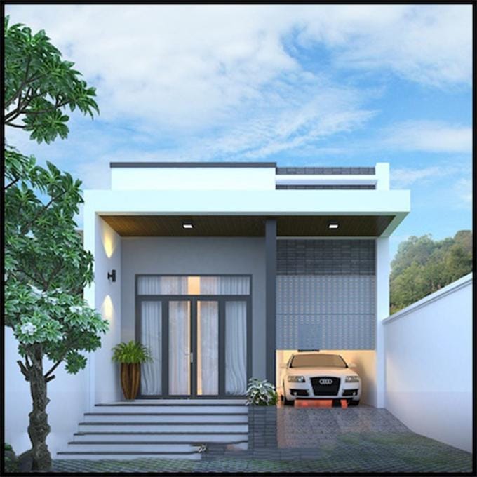 mẫu nhà ống 1 tầng đẹp