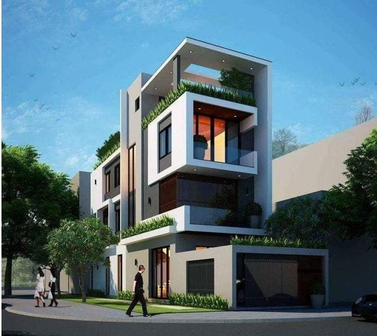 Mẫu nhà ống 3 tầng 2 mặt tiền đẹp