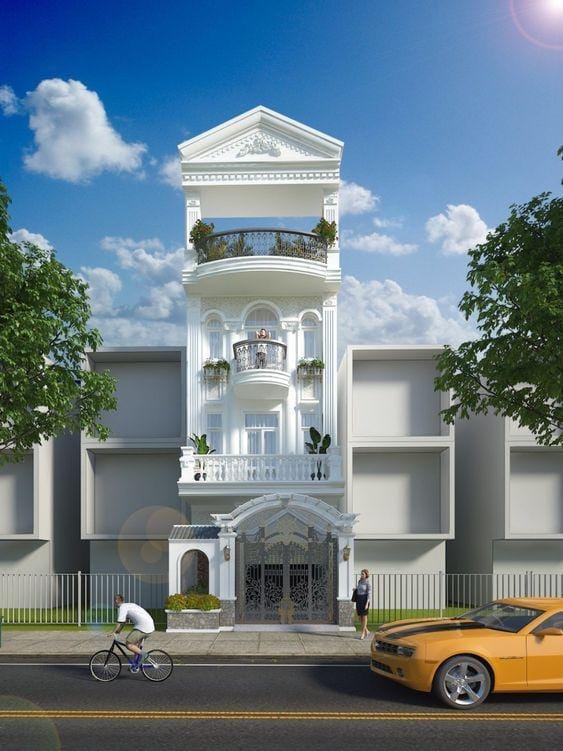 mẫu nhà ống 3 tầng mặt tiền 5m đẹp hiện đại