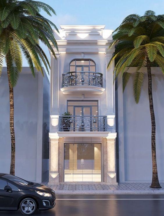 mẫu nhà ống 3 tầng tân cổ điển đẹp