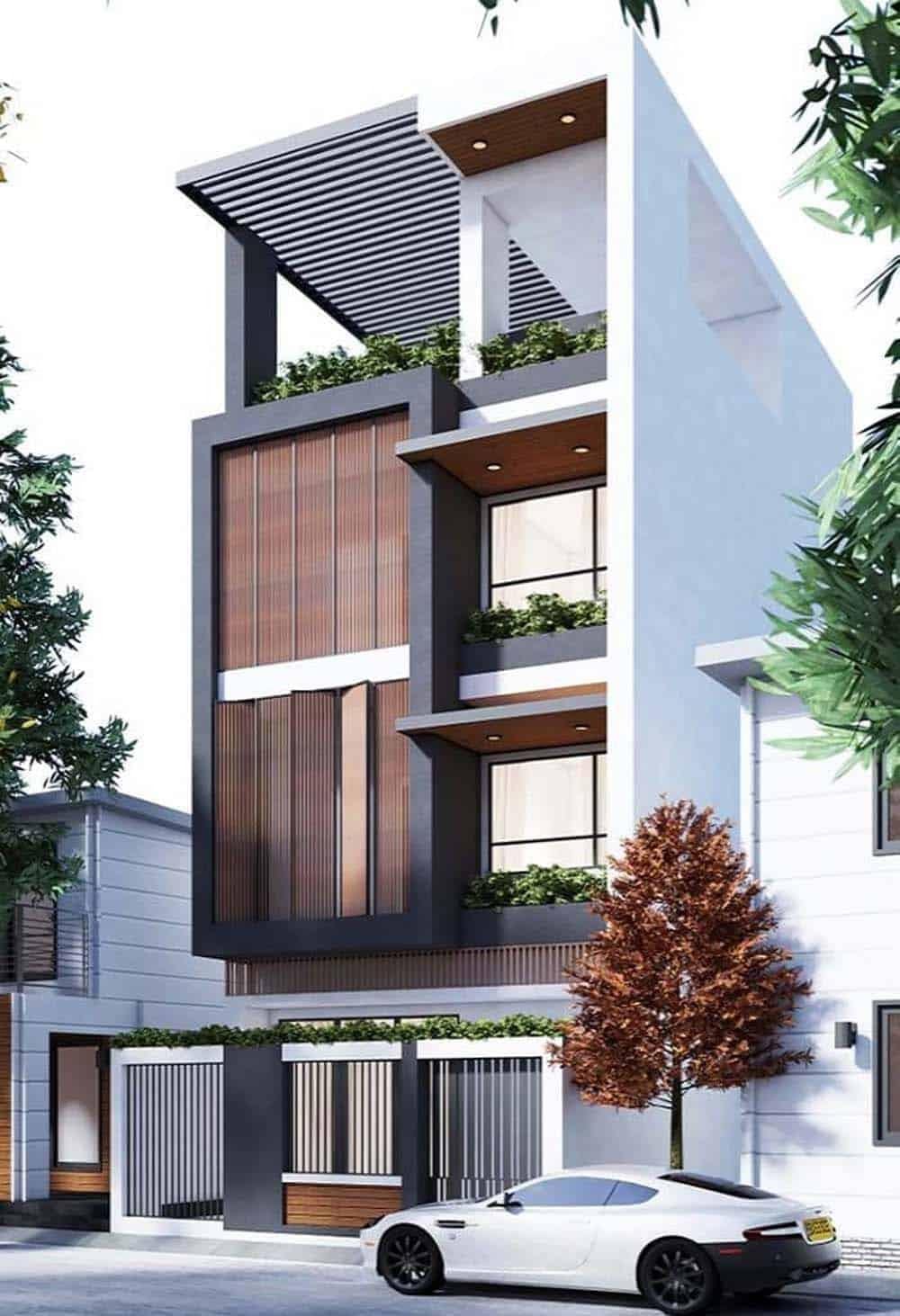 mẫu thiết kế nhà ống 3 tầng mặt tiền 6m