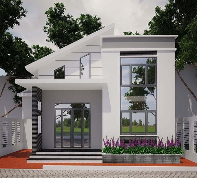 nhà ống 1 tầng có gác lửng