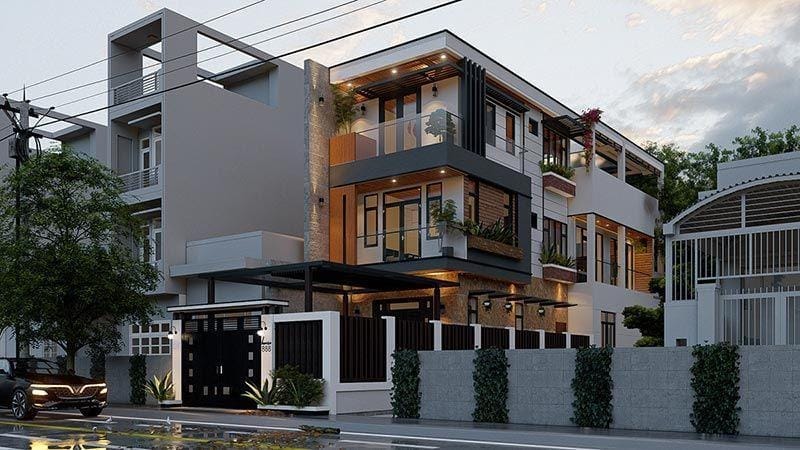 Nhà ống 3 tầng 2 mặt tiền đẹp