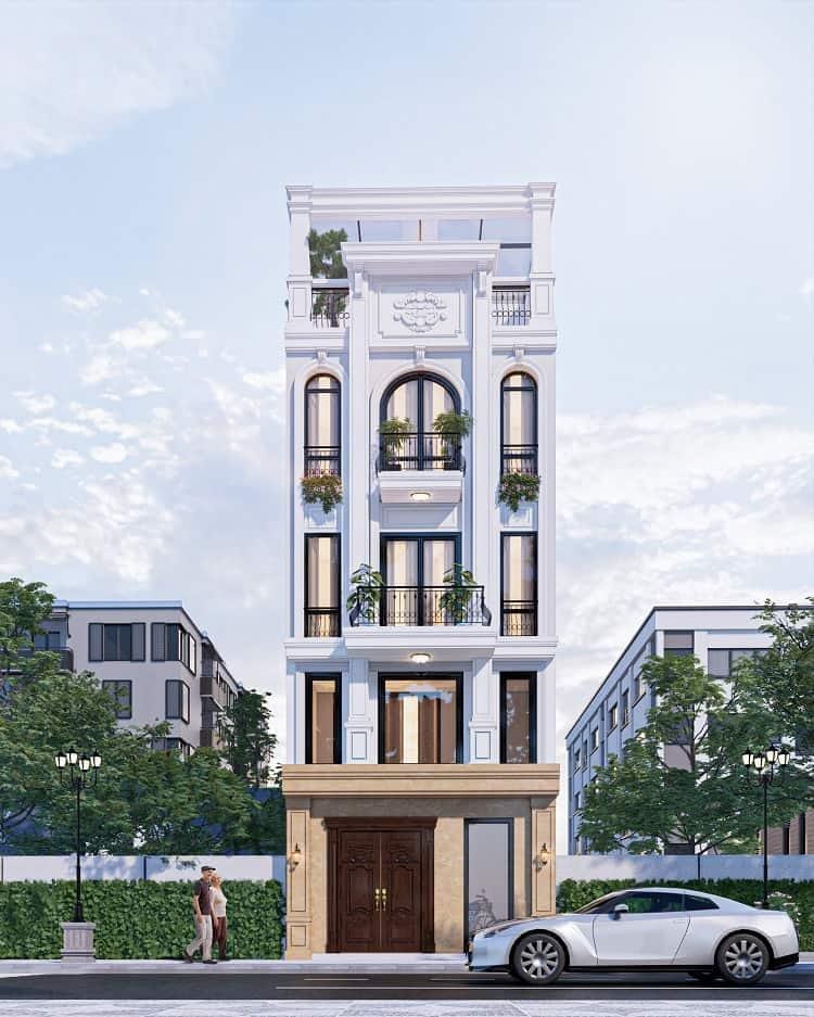 Nhà phố 4 tầng tân cổ điển có tum
