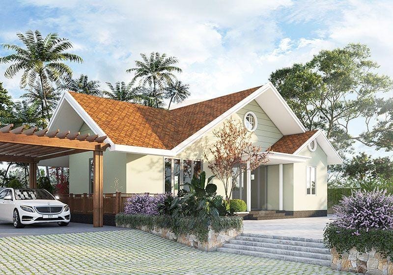 Thiết kế nhà mái Thái đẹp ở nông thôn