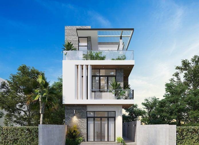 thiết kế nhà ống 3 tầng mặt tiền 7m